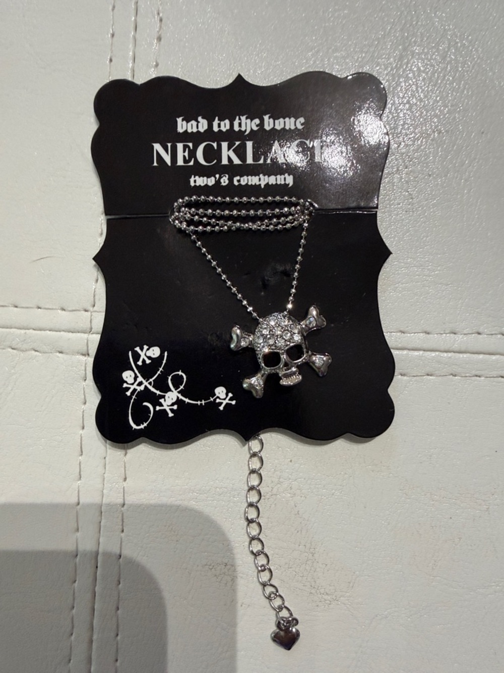 Two's Company Silver Heart Charm Layered Chain Necklace